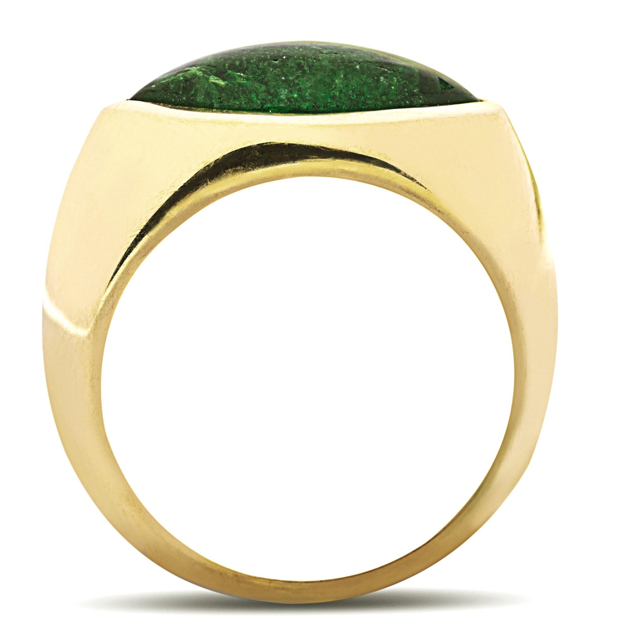 Alex Jona, bague en or jaune 18 carats avec cabochon de tsavorite en vente 1