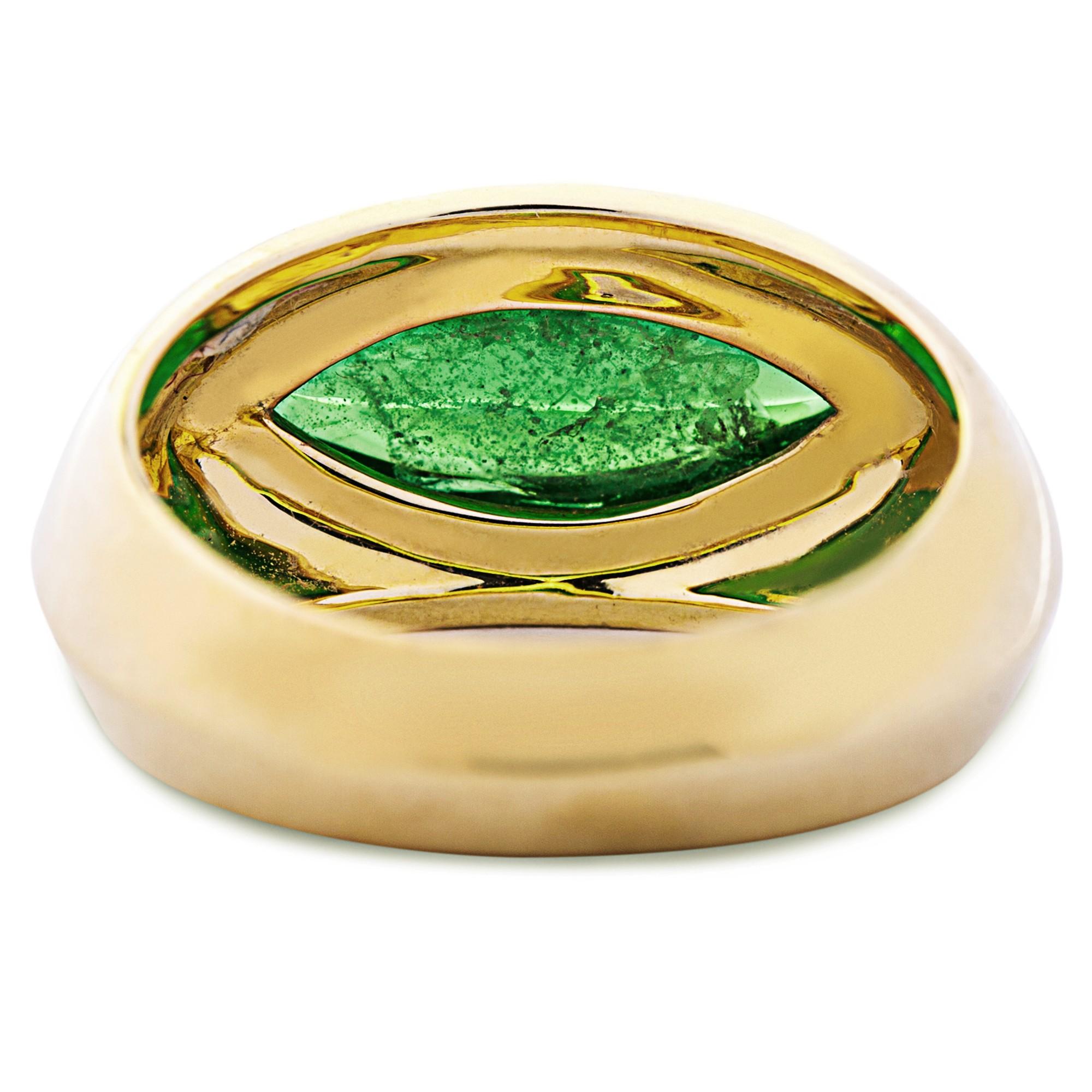 Alex Jona, bague en or jaune 18 carats avec cabochon de tsavorite en vente 2