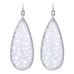 Orecchini con ciondolo in oro bianco e diamanti Alex Diamond di Alex Jona