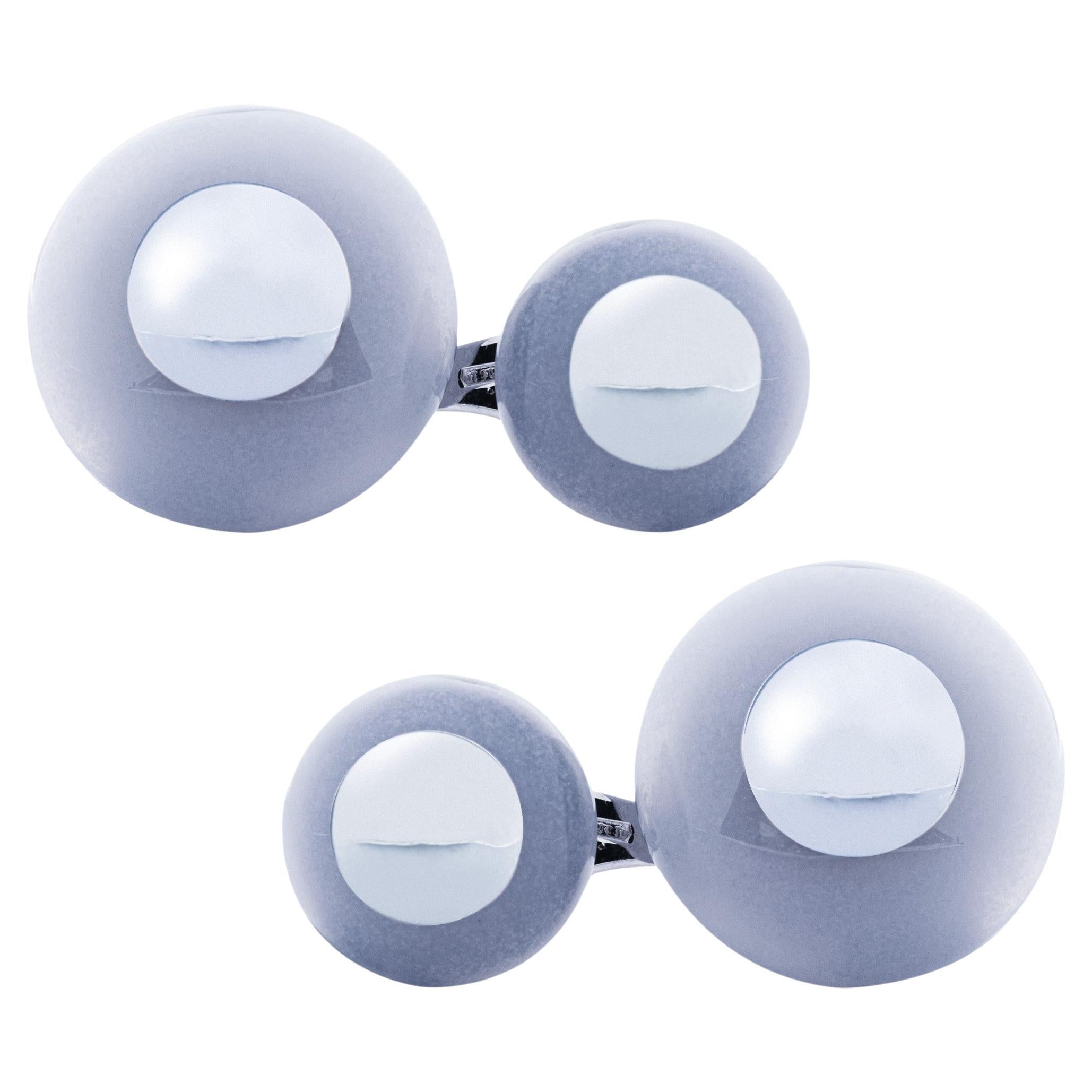 Alex Jona Chalcedony Sterling Silver Cufflinks