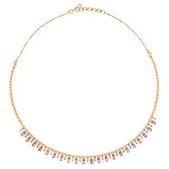 Alex Jona Champagne Diamond 18 Karat Rose Gold Chocker Necklace