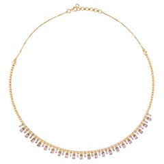 Alex Jona Champagner-Diamant-Halskette aus 18 Karat Roségold Chocker