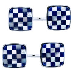 Manschettenknöpfe aus Sterlingsilber mit Lapislazuli von Jona Chequer