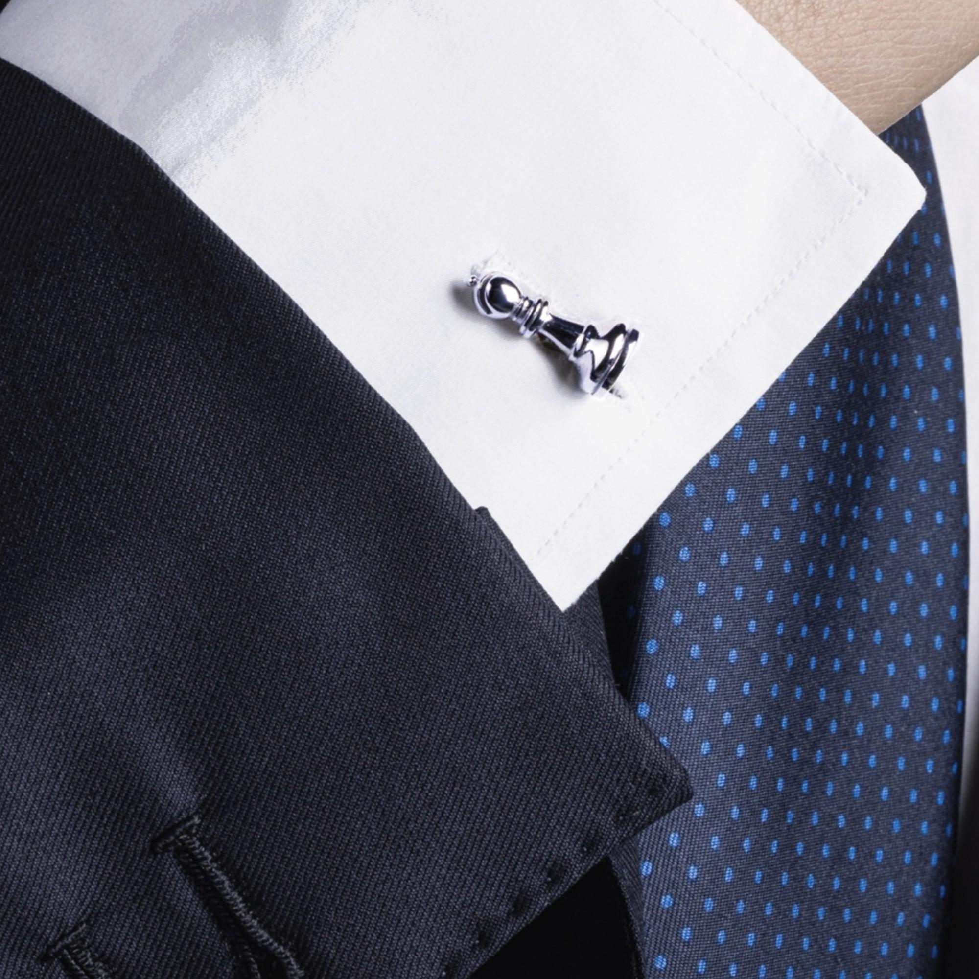 Women's or Men's Alex Jona Chess Knight & Bishop Sterling Silver Cufflinks For Sale