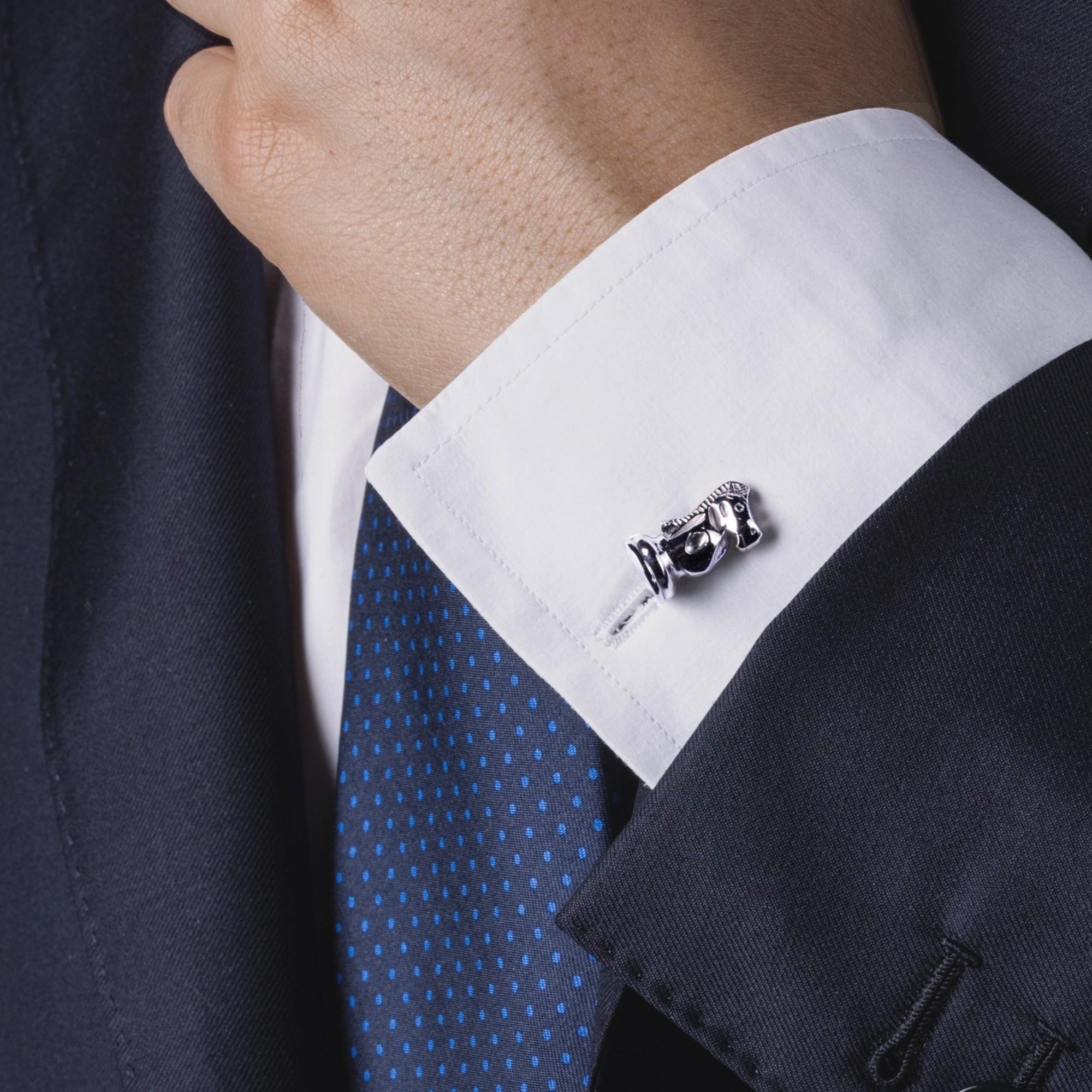 Alex Jona Chess Knight & Bishop Sterling Silver Cufflinks For Sale 2