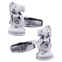 Alex Jona Chess Knight Sterling Silver Cufflinks