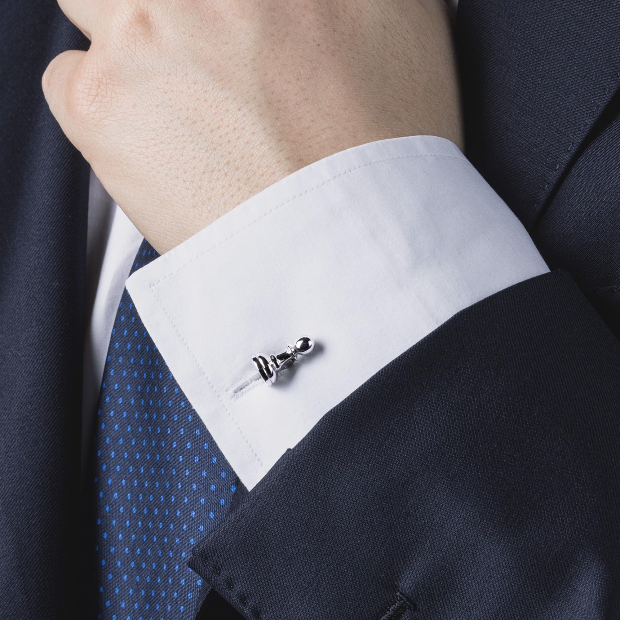 Alex Jona Chesss Pawn Boutons de manchette en argent sterling Unisexe en vente