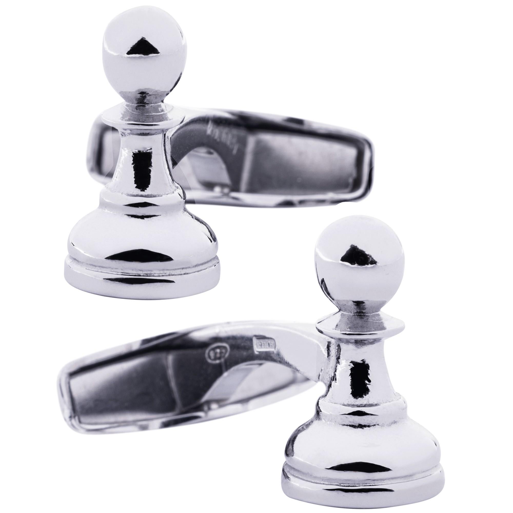 Alex Jona Chess Pawn Sterling Silver Cufflinks