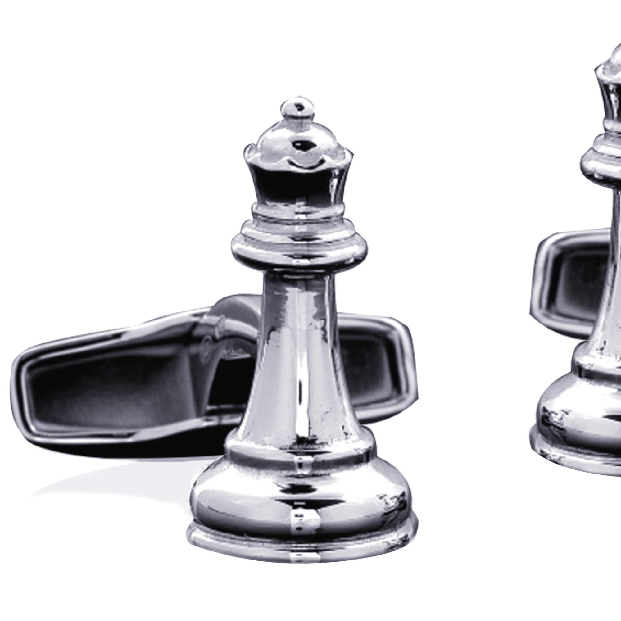 Alex Jona Chess Queen Sterling Silver Cufflinks In New Condition For Sale In Torino, IT