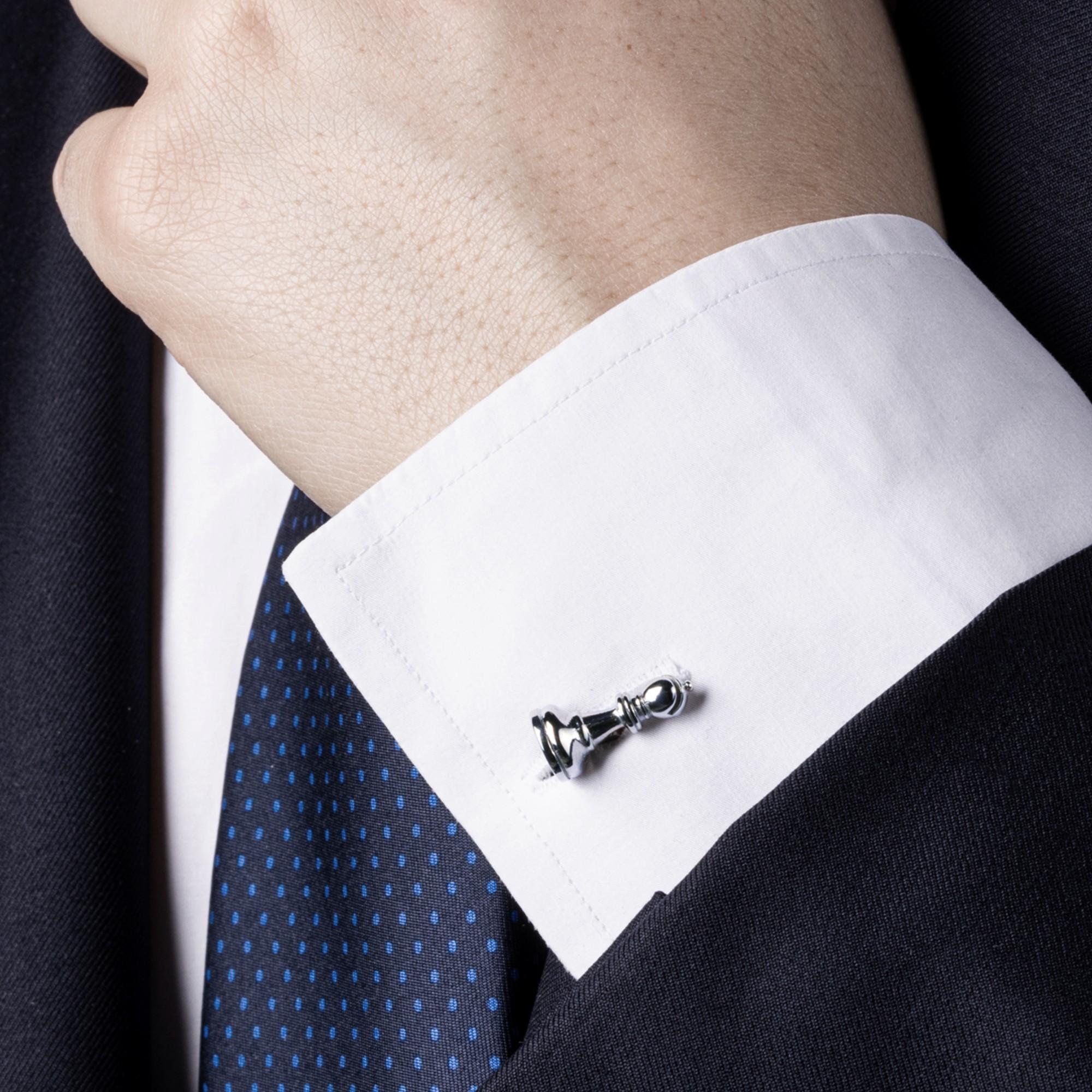 Alex Jona Chess Tower & Bishop Sterling Silver Cufflinks For Sale 1