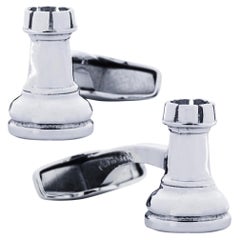 Alex Jona Chess Tower Sterling Silver Cufflinks