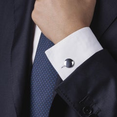 Boutons de manchette Alex Jona en argent convexe