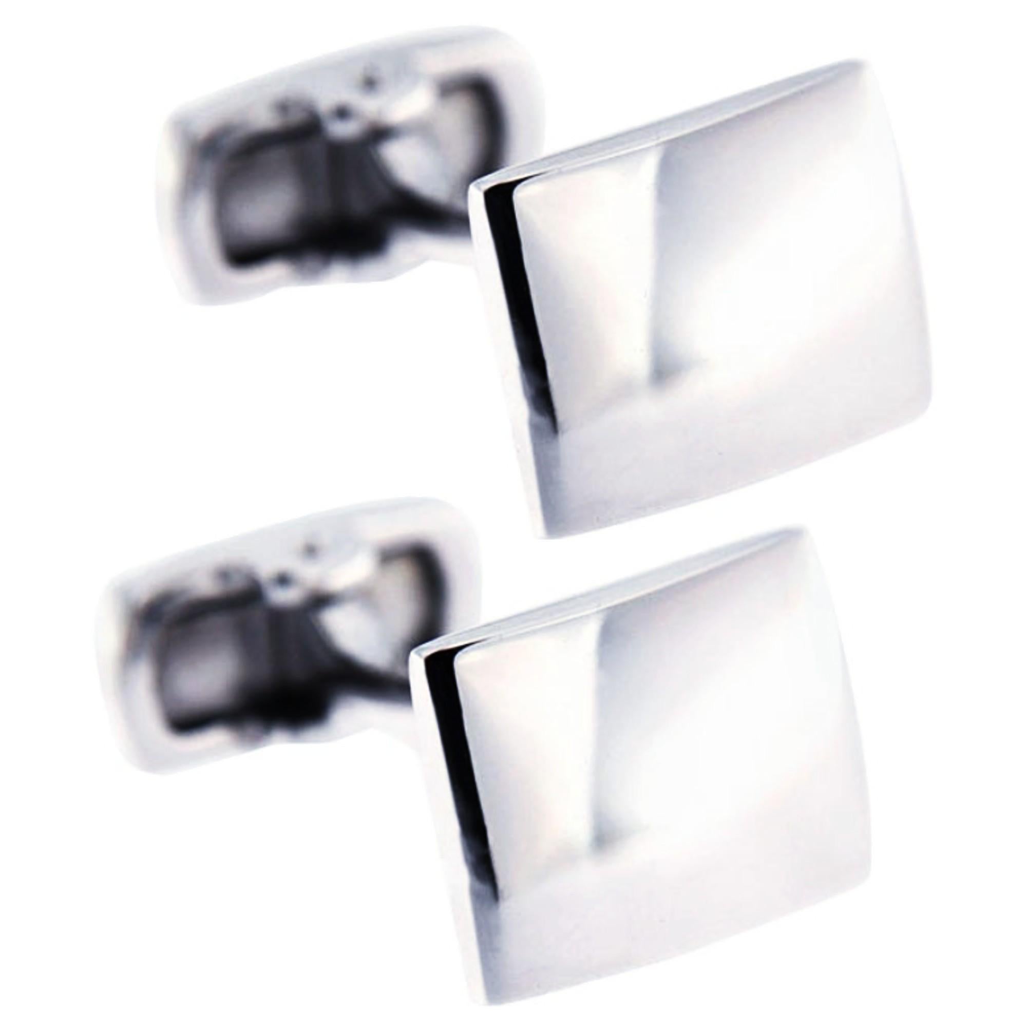 Alex Jona Convex Silver Cufflinks For Sale 1