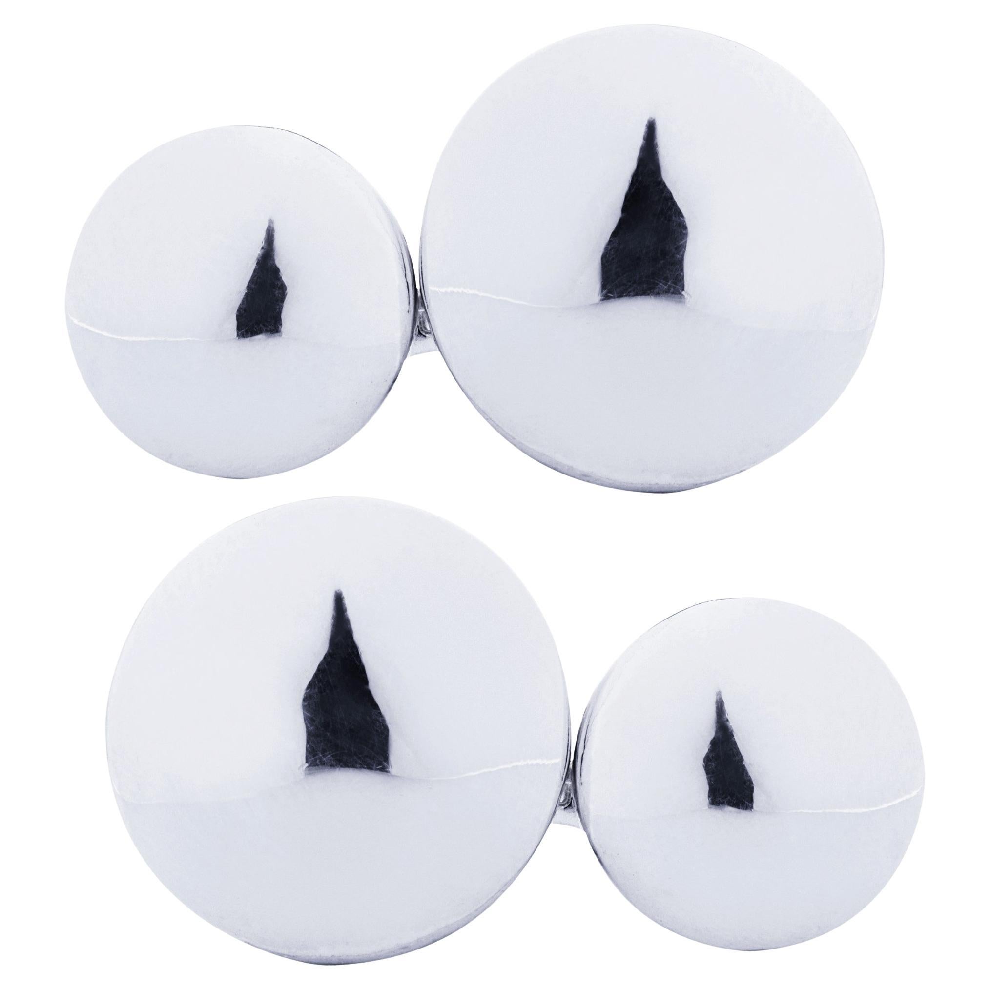 Alex Jona Convex Silver Cufflinks