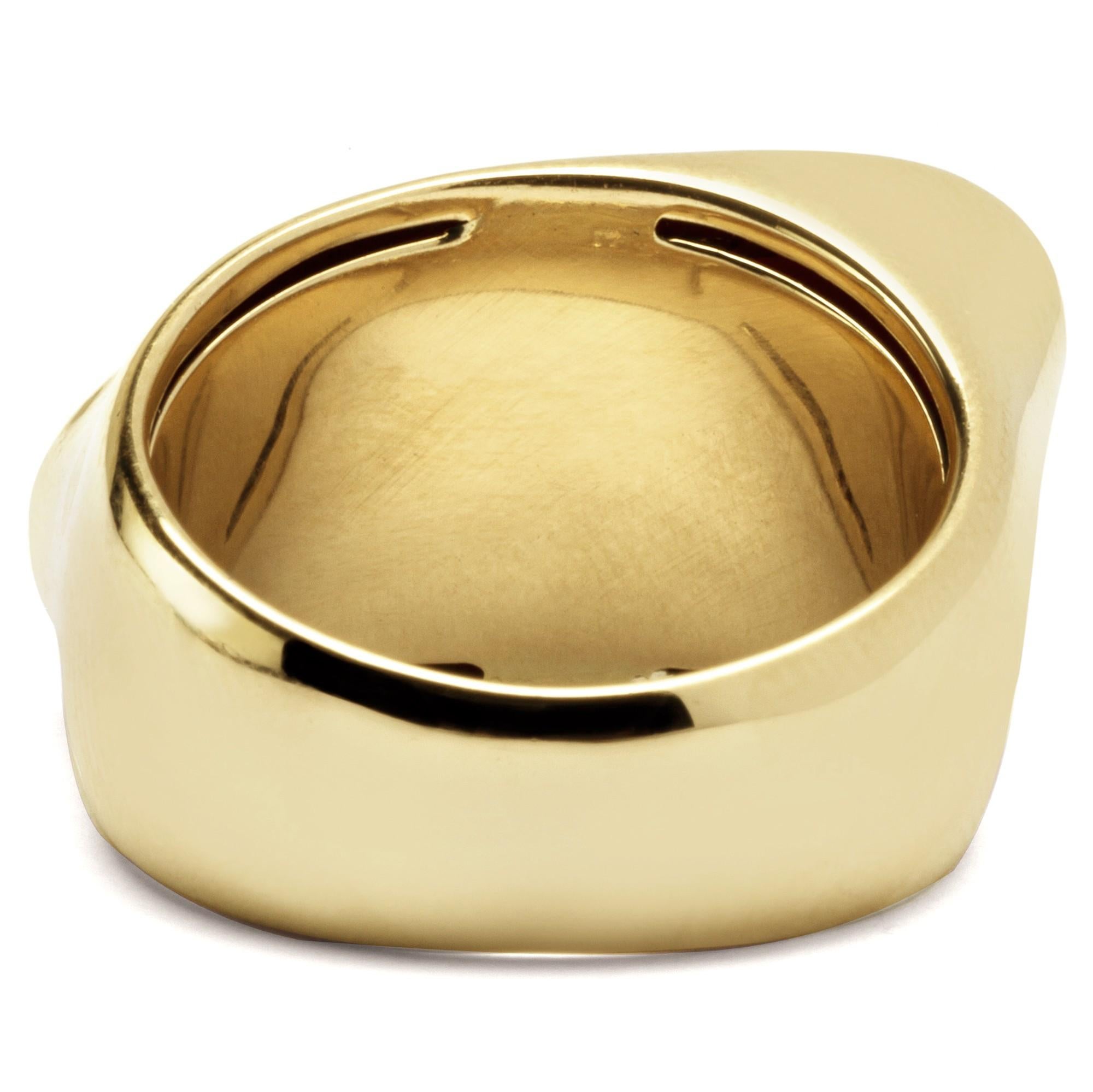 Alex Jona Coral 18 Karat Yellow Gold Band Ring For Sale 2