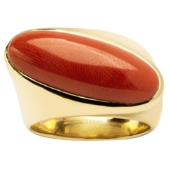 Alex Jona Coral 18 Karat Yellow Gold Band Ring