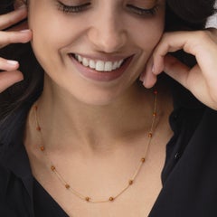 Alex Jona Coral 18 Karat Yellow Gold Chain Necklace