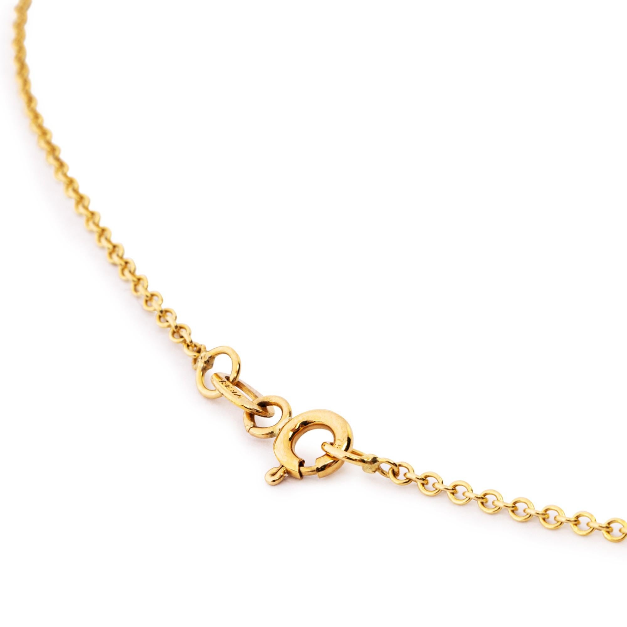 Women's Alex Jona Coral 18 Karat Yellow Gold Chain Necklace For Sale