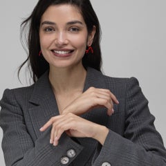 Alex Jona Coral Branch Pink Sapphire 18 Karat Rose Gold Dangle Pendant Earrings