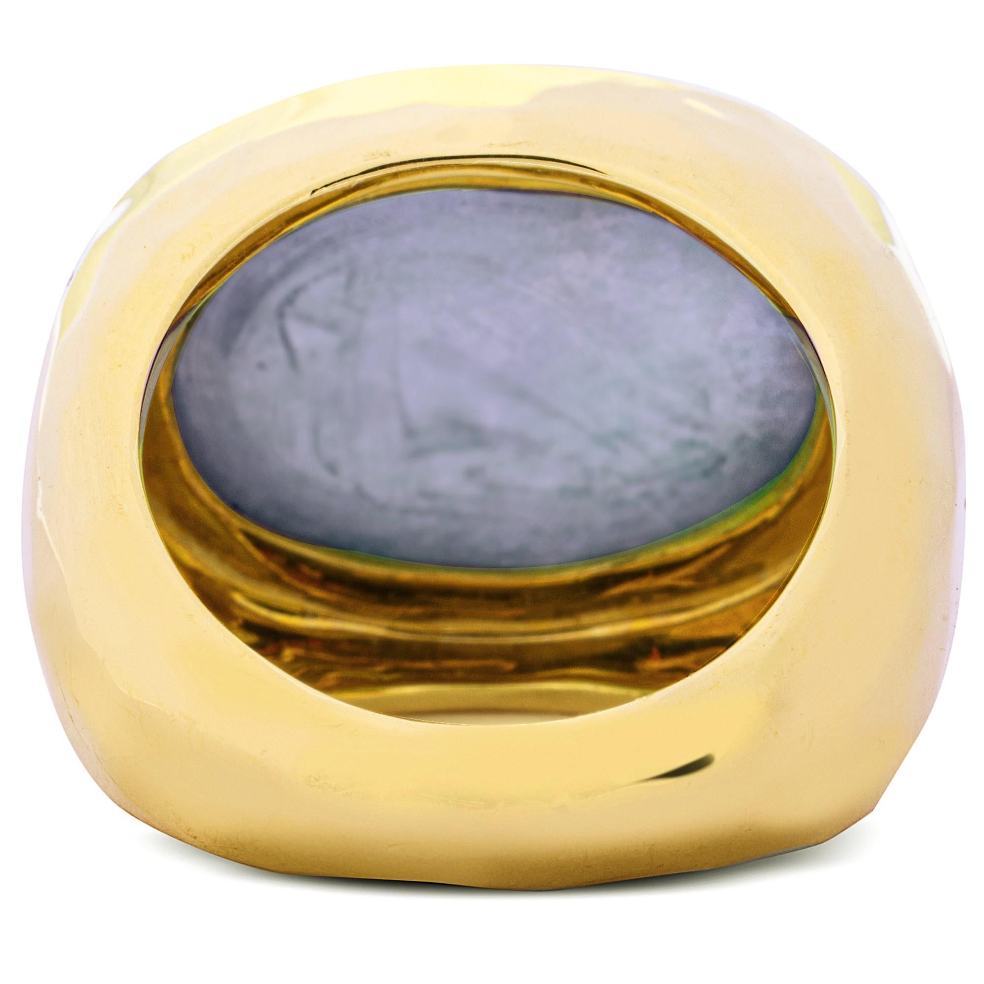Alex Jona Bague à dôme en or jaune 18 carats avec améthyste taille folle en vente 2
