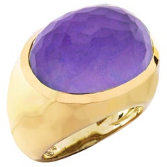 Alex Jona Bague à dôme en or jaune 18 carats avec améthyste taille folle