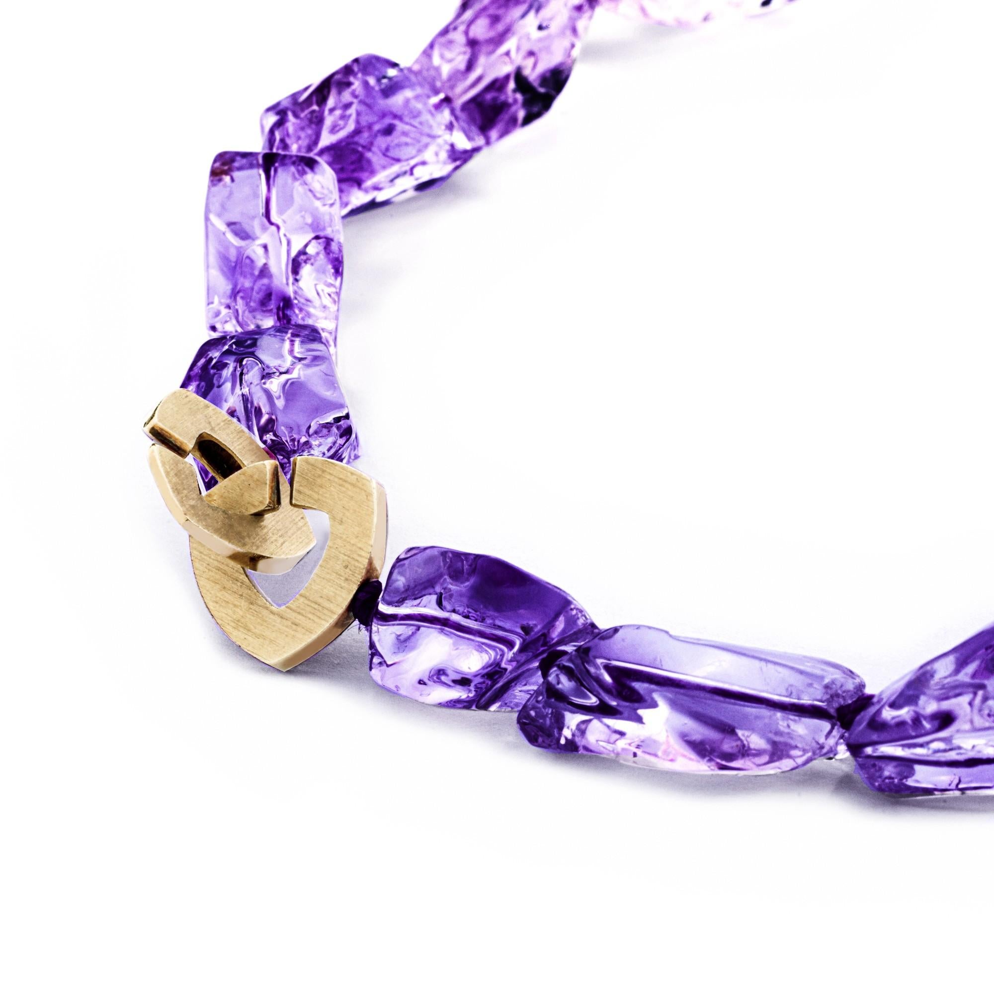 Women's Alex Jona Crazy Cut Intense Purple Amethyst Necklace For Sale