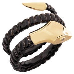 Alex Jona Anillo de serpiente de oro amarillo y plata en espiral