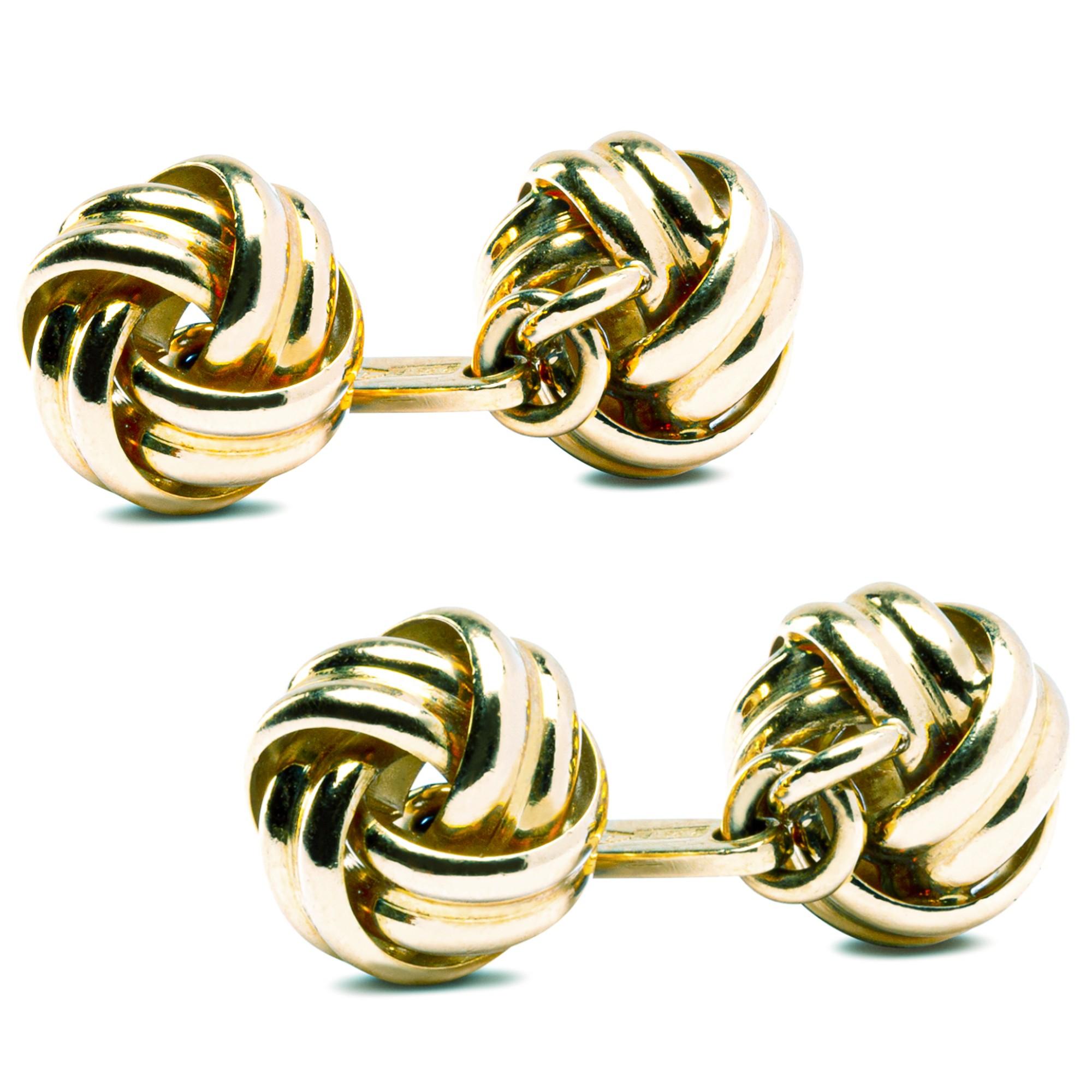 Alex Jona Double Knot 18 Karat Yellow Gold Cufflinks In New Condition In Torino, IT