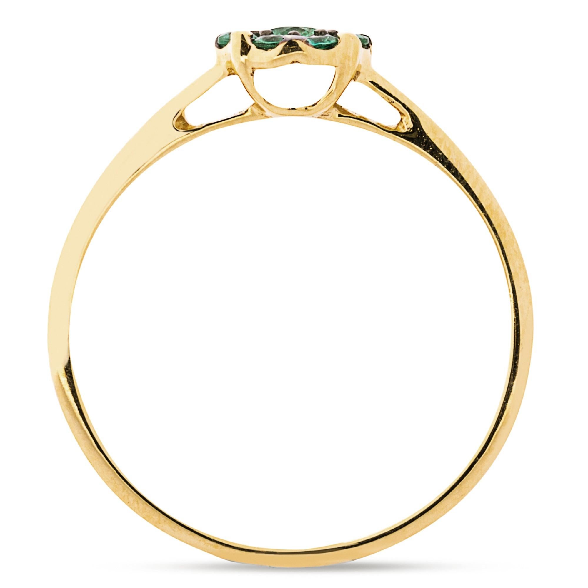 Alex Jona, bague grappe en or jaune 18 carats avec émeraude Pour femmes en vente