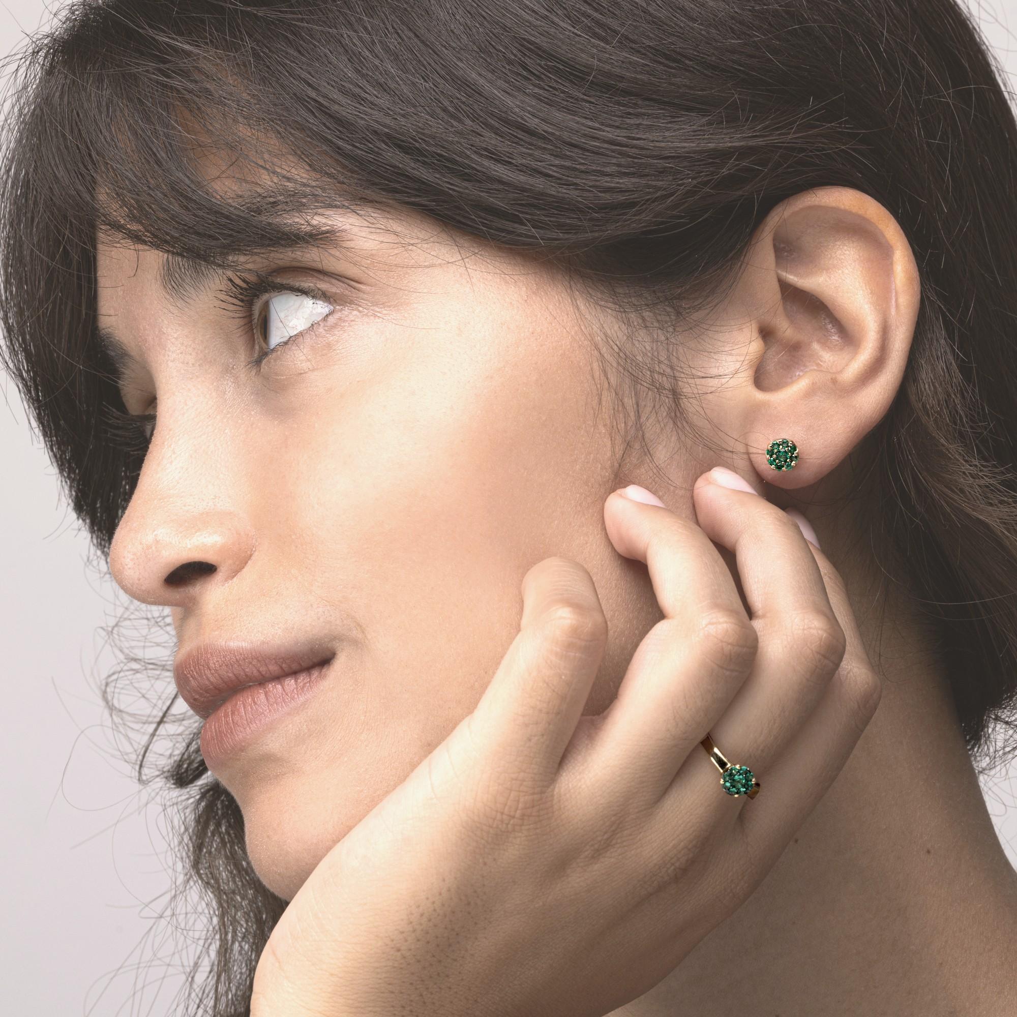 Alex Jona, bague grappe en or jaune 18 carats avec émeraude en vente 1