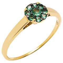 Alex Jona Smaragd-Cluster-Ring aus 18 Karat Gelbgold