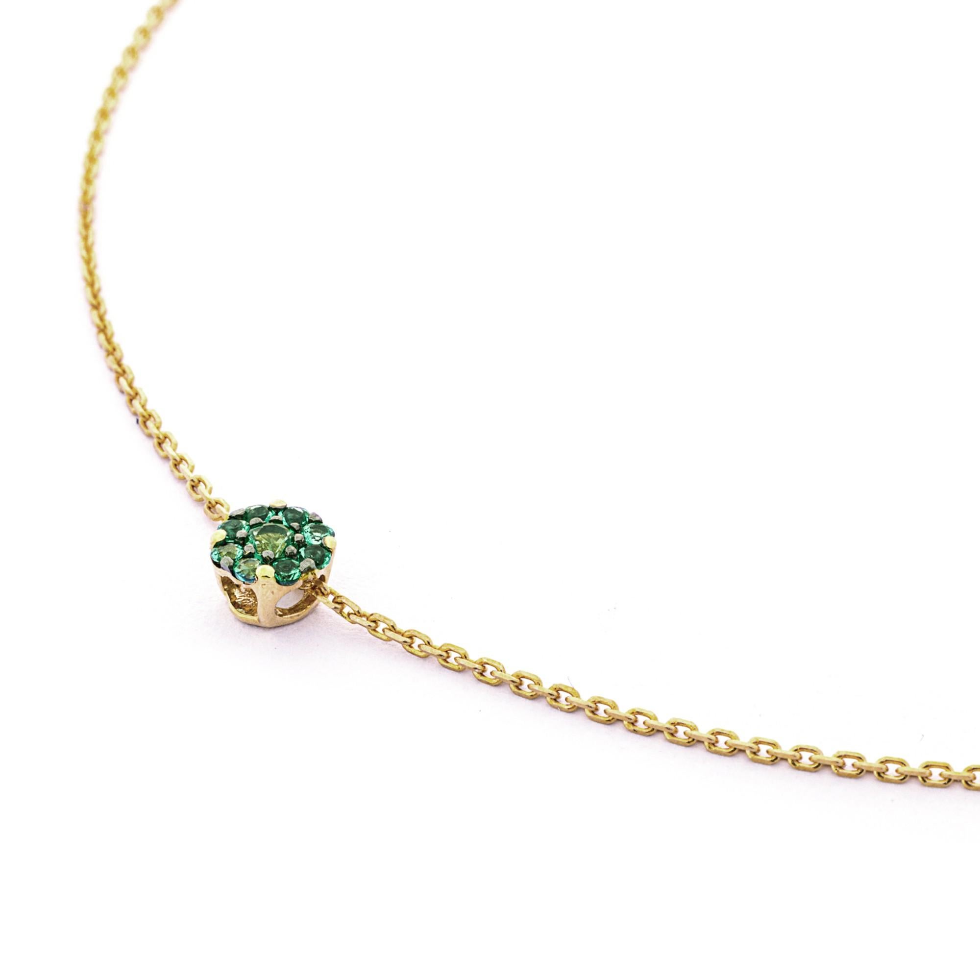 Square Cut Alex Jona Emerald 18 Karat Yellow Gold Pendant Necklace For Sale