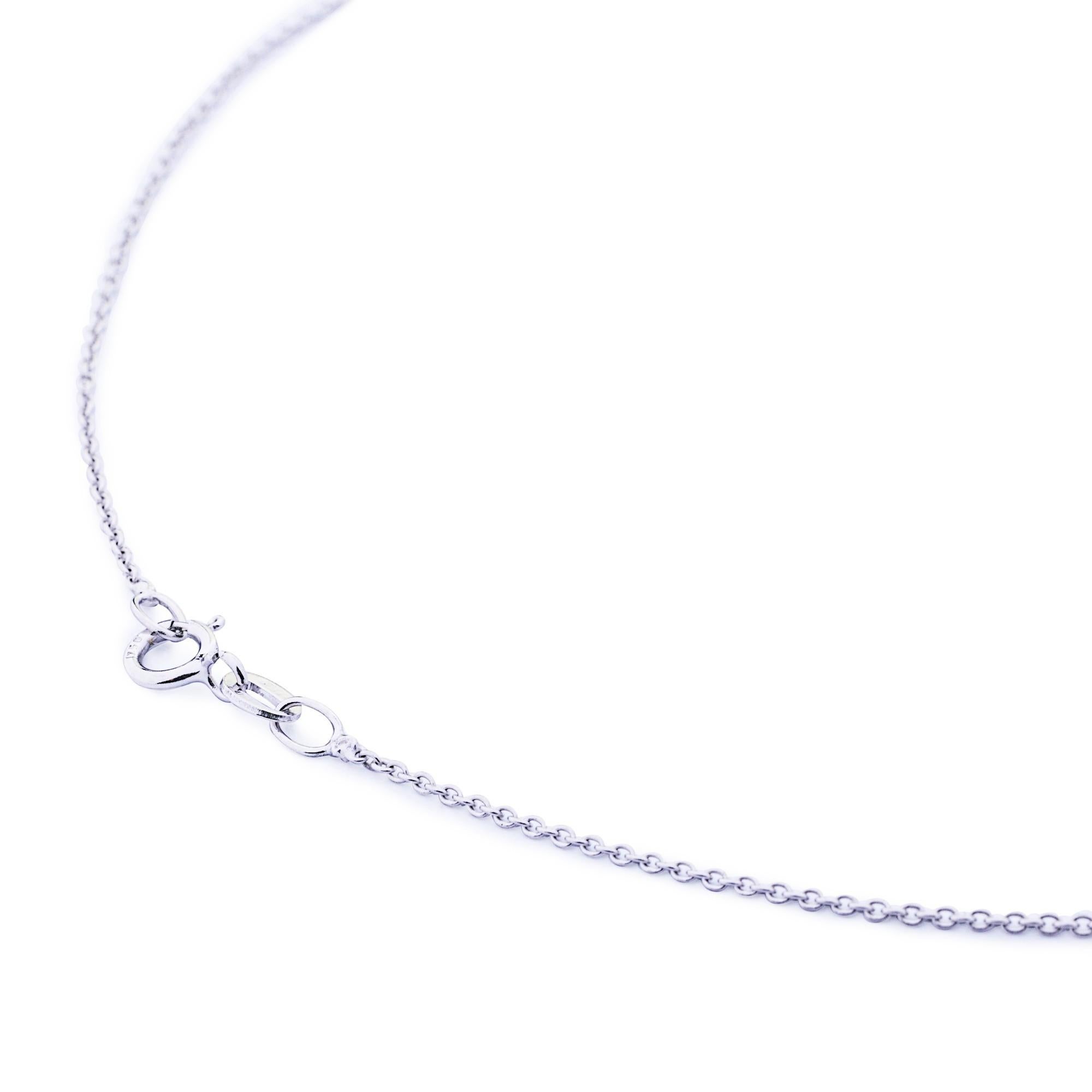 Alex Jona, collier pendentif fleur en or blanc 18 carats et émeraude Neuf - En vente à Lugano, CH