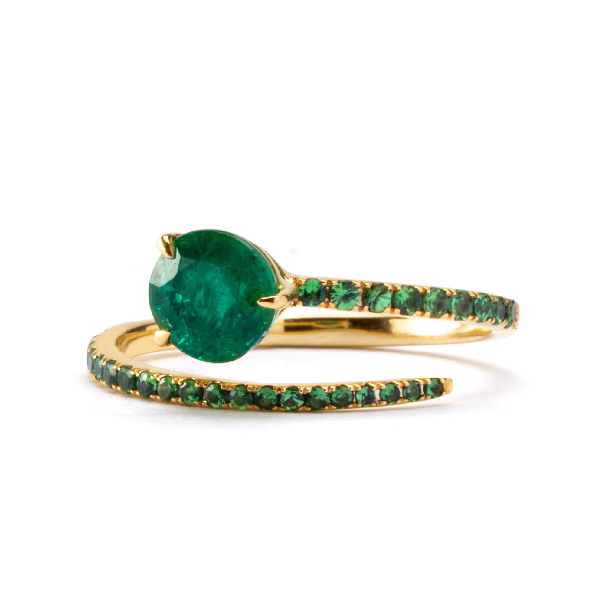 snake ring with emerald