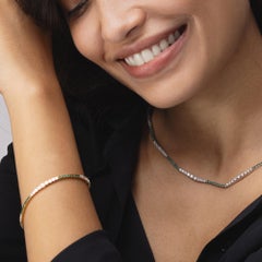 Alex Jona Emerald White Diamond 18 Karat Yellow Gold Tennis Bracelet