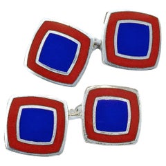 Alex Jona Enamel Sterling Silver Cufflinks