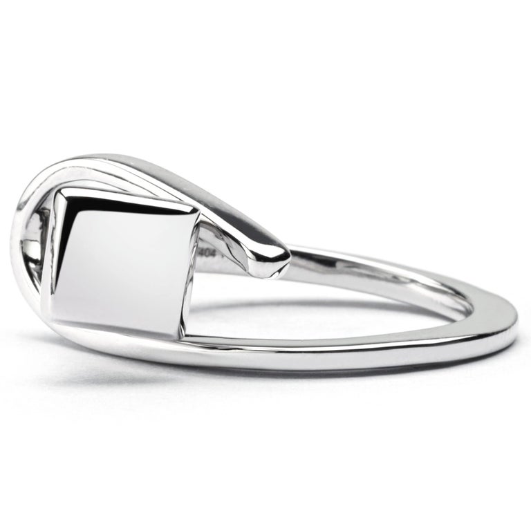 Alex Jona Equestrian Horse Nail 18 Karat White Gold Ring For Sale at