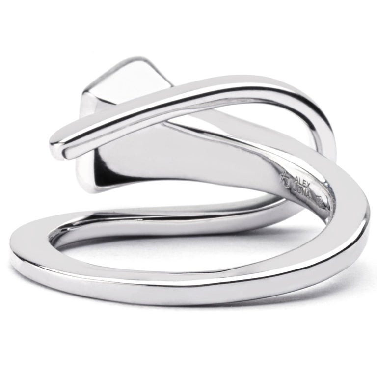 Alex Jona Equestrian Horse Nail 18 Karat White Gold Ring For Sale at