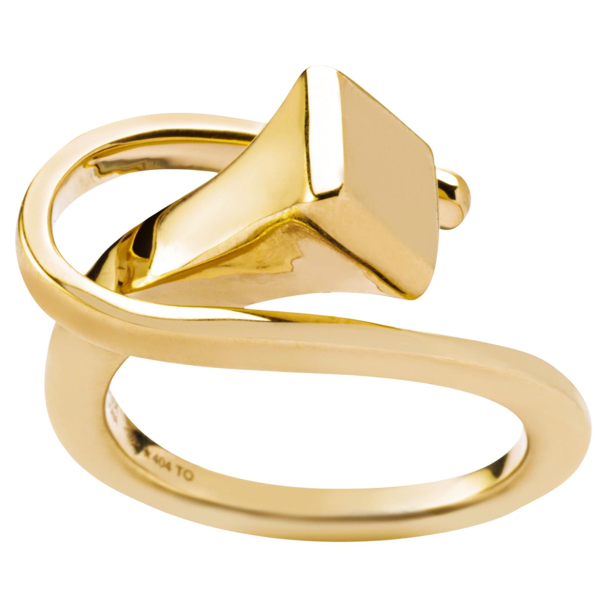 Alex Jona Equestrian Horseshoe Nail 18 Karat White Gold Ring For Sale