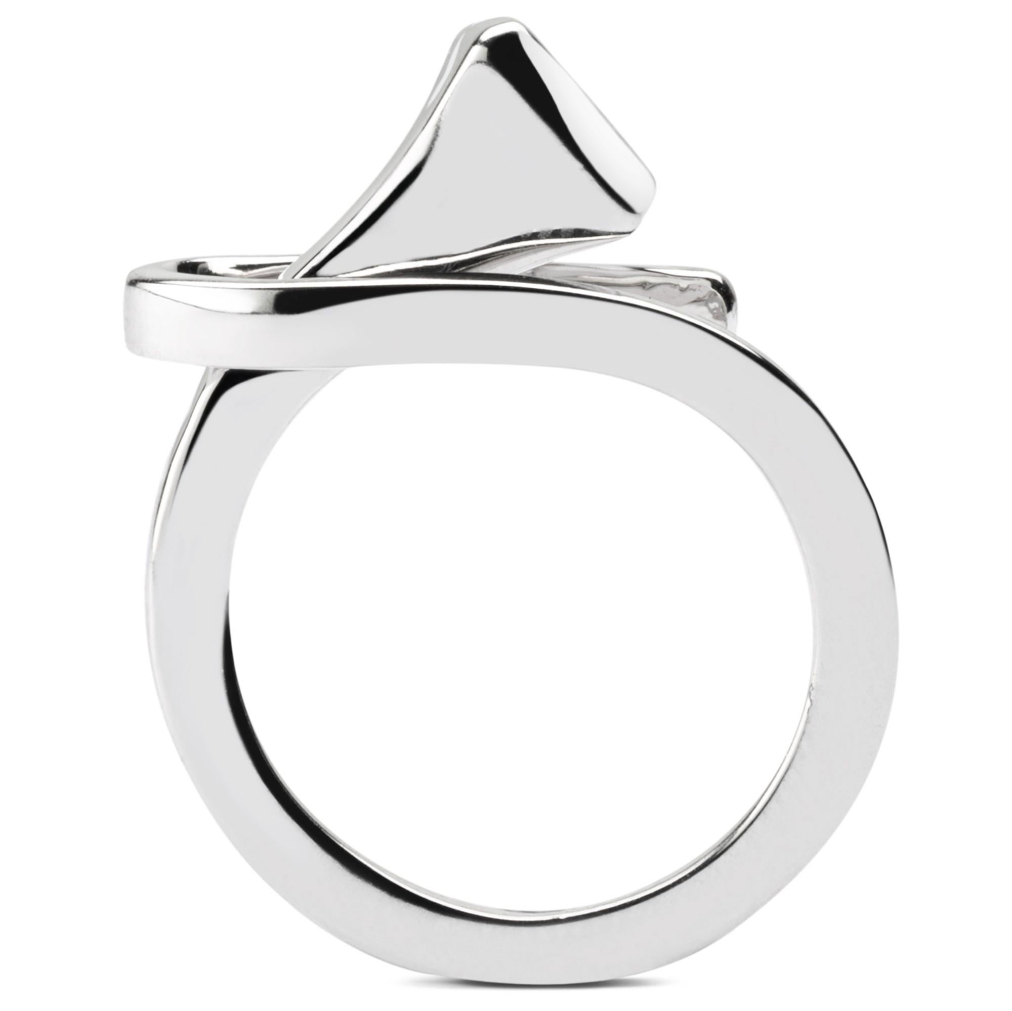 Alex Jona Equestrian Horseshoe Nail 18 Karat White Gold Ring For Sale 1