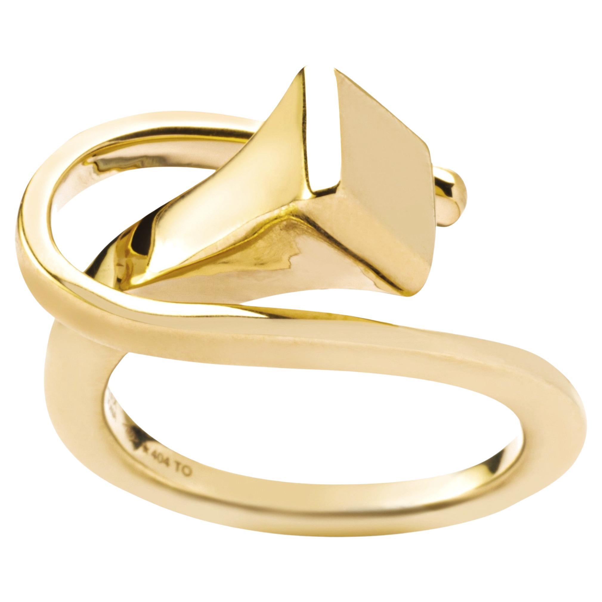 Alex Jona Equestrian Horseshoe Nail 18 Karat Yellow Gold Ring For Sale