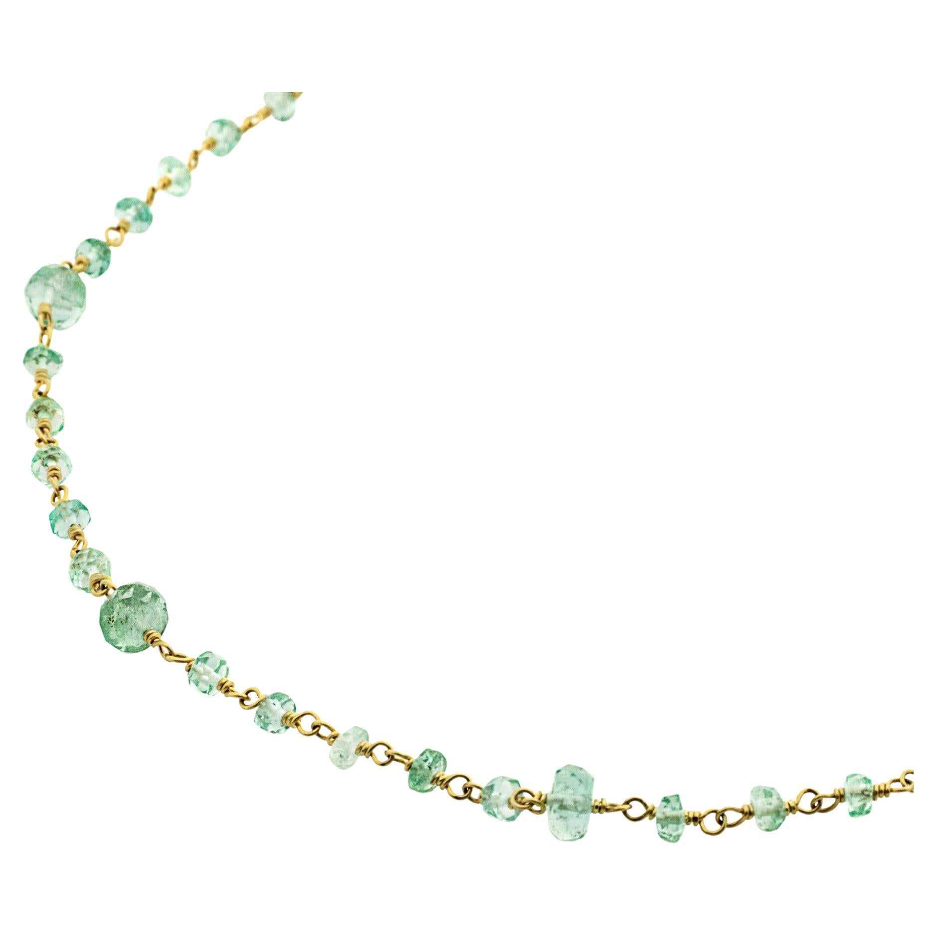 Faceted Washer Emerald 18 Karat Yellow Gold Necklace
