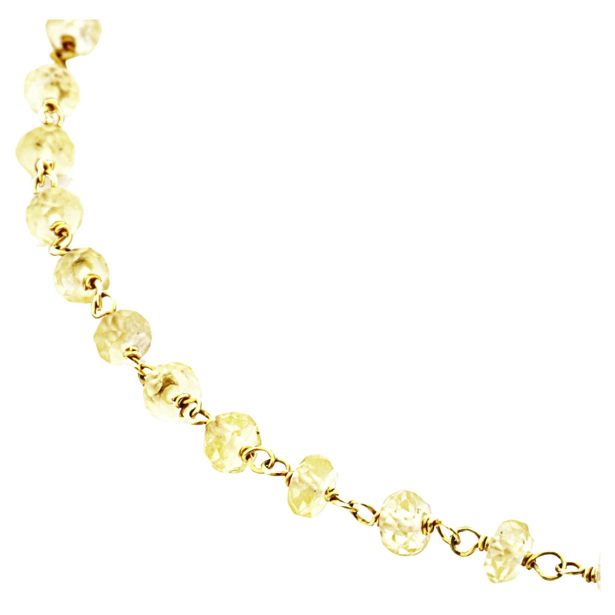 Faceted Washer Yellow Sapphire 18 Karat Yellow Gold Long Necklace