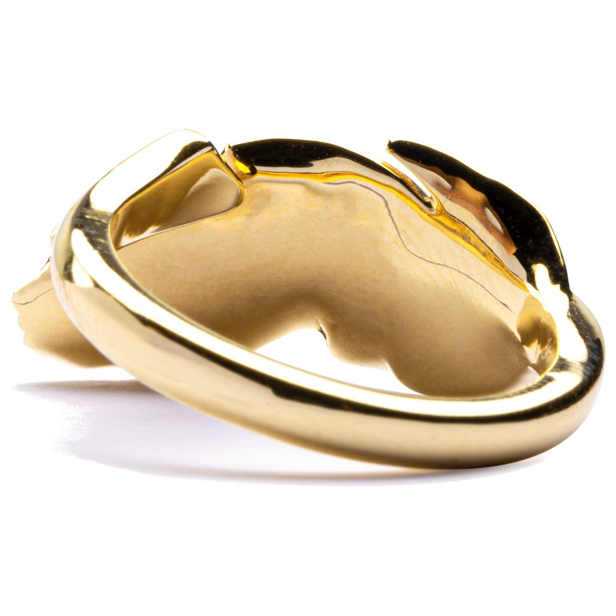 Women's Alex Jona Feather 18 Karat Yellow Gold Ring For Sale