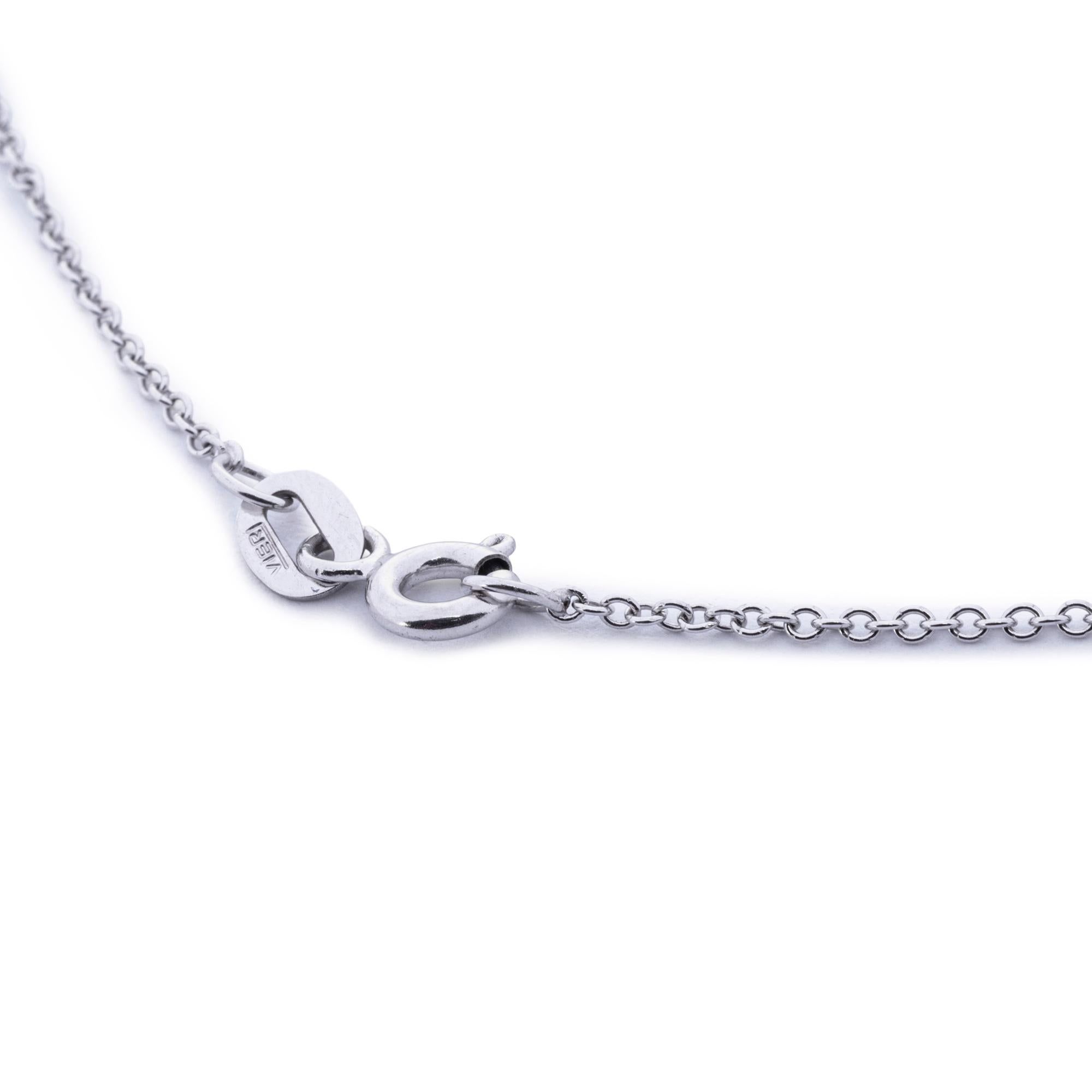 Women's or Men's Alex Jona Floating Black Diamond 18 Karat White Gold Necklace For Sale