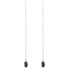Alex Jona Floating Black Diamond 18 Karat Yellow Gold Earrings