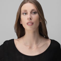 Alex Jona Floating White Diamond 18 Karat White Gold Necklace