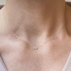 Alex Jona Floating White Diamond 18 Karat Yellow Gold Necklace