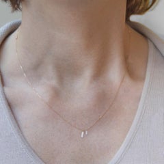 Alex Jona Floating White Diamond 18 Karat Yellow Gold Necklace