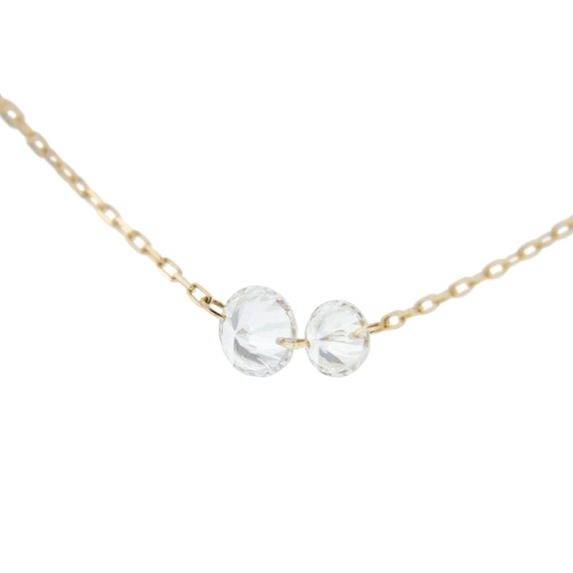 Alex Jona Floating White Diamond 18 Karat Yellow Gold Necklace In New Condition For Sale In Torino, IT